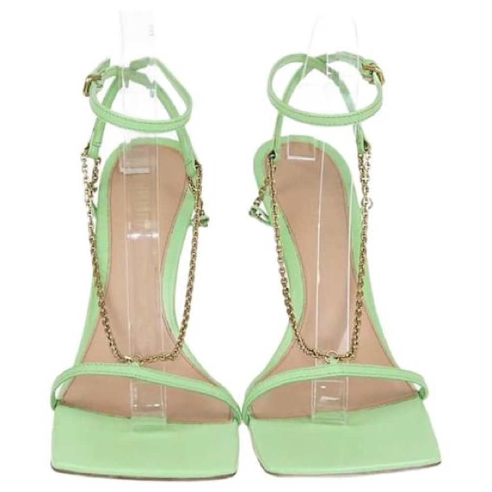 EGO Mint Green Chain Ankle-Strap Heels